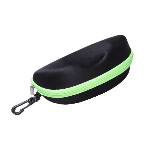 Protective glasses case, model C01NV, black - green color